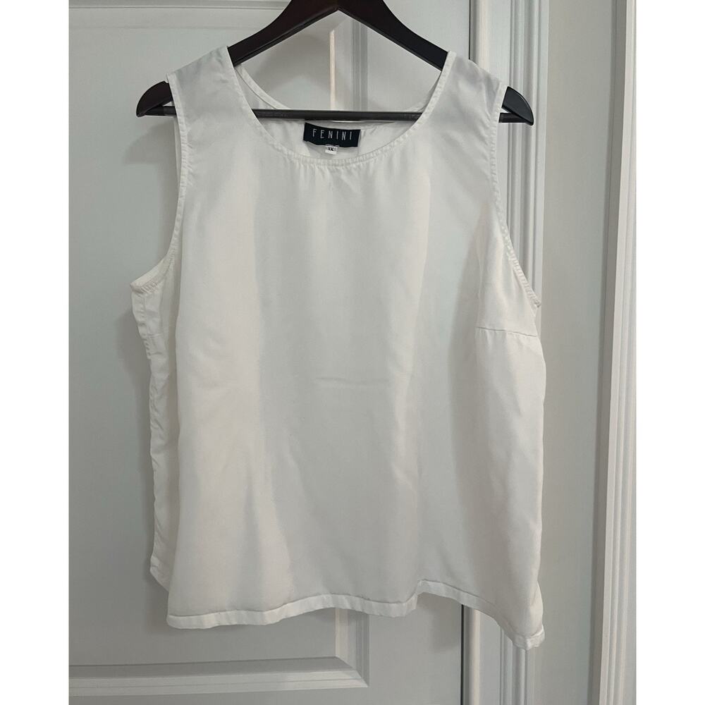 Fenini women’s tank top Sz. 1 X white 100% tencel